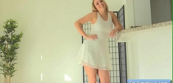  Hot big tit blonde teenager Zoey doing ballet moves completely naked